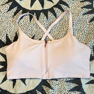 Athleta Large pink front zip sports bra